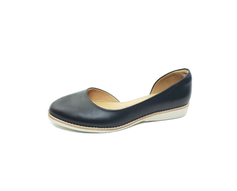 Rollie Madison D'Orsay Womens Flats Black Leather Slip On Size 37